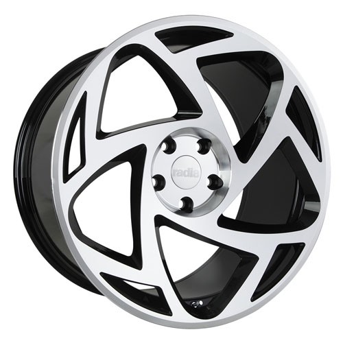 RADI8 S5 8.5x18 5x100 35 Gloss black machine face 66,6 Velgen