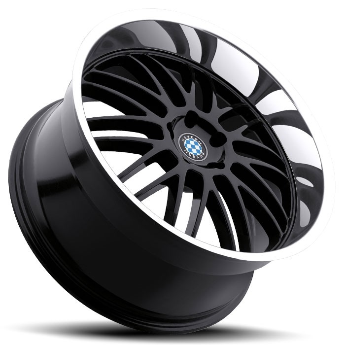 Velgen Beyern Mesh 15x7 4x100 ET27 Glanzend Zwart + Machined Ran