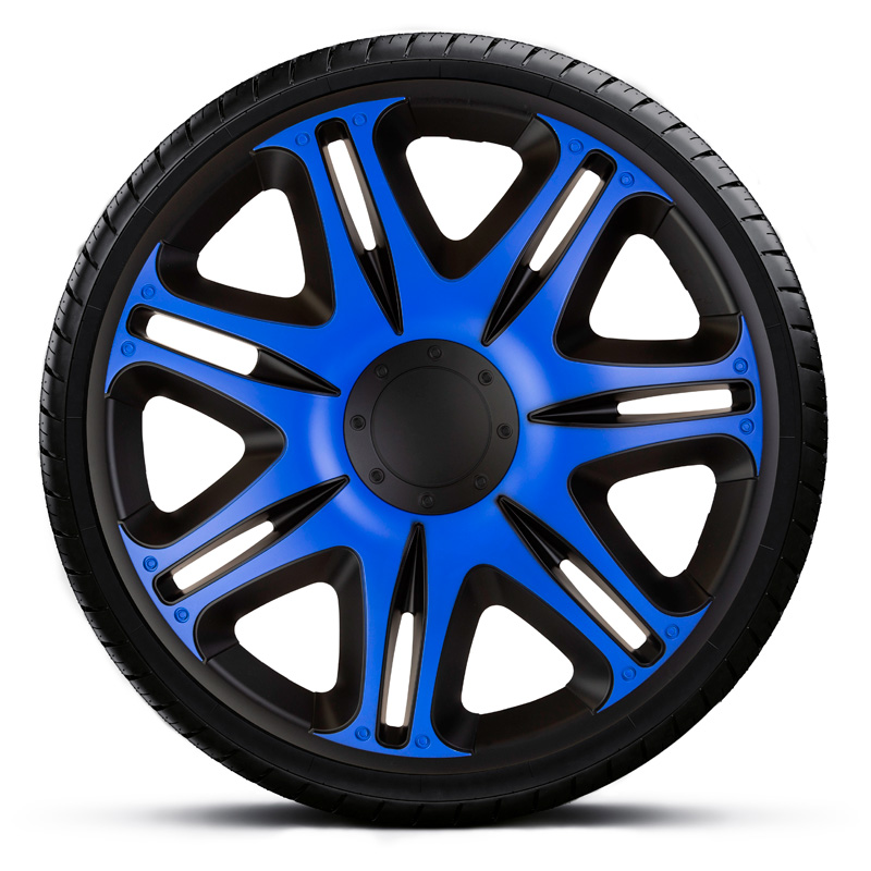 J-Tec 4-Delige Wieldoppenset Nascar 16-inch zwart/blauw