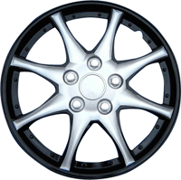 4-Delige Wieldoppenset Alaska 15-inch zwart/zilver