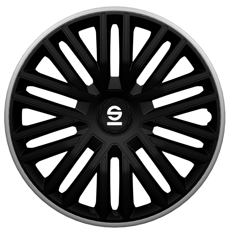 Sparco Wieldoppen Bergamo - 16-inch - Zwart/Grijs - Set van 4 stuks