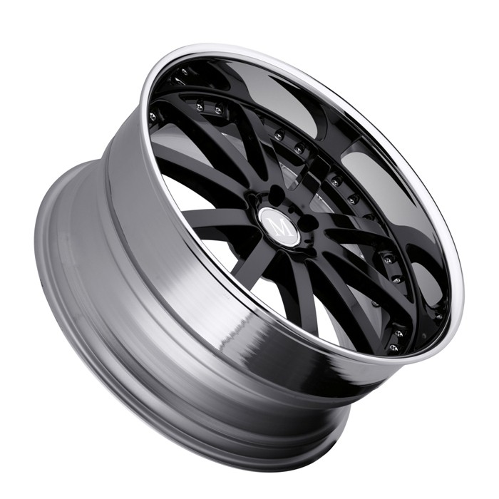 Velgen Mandrus Velo 19x8,5 5x112 ET30 Glanzend Zwart + Chromen R