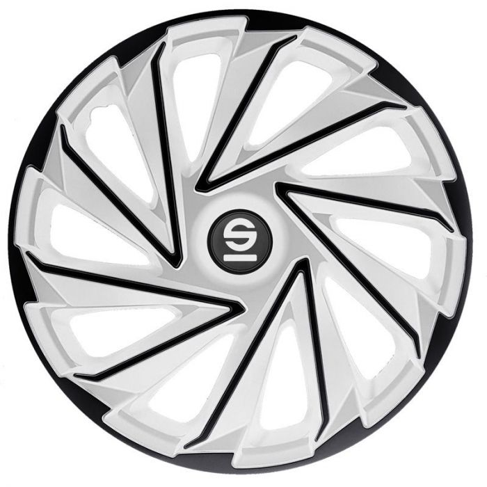 4-Delige Sparco Wieldoppenset Varese 16-inch zwart/zilver