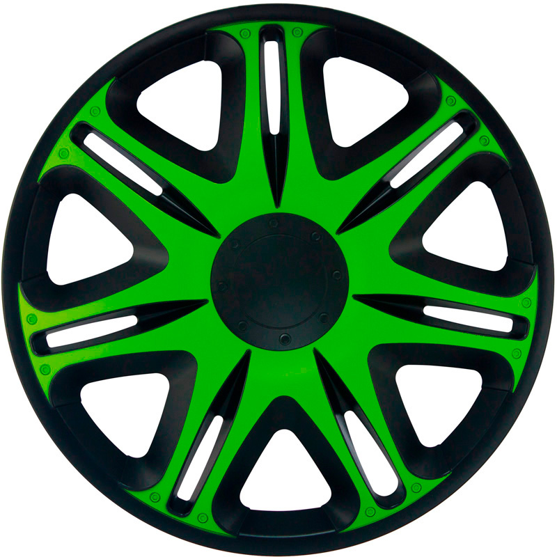 J-Tec 4-Delige Wieldoppenset Nascar 15-inch zwart/groen