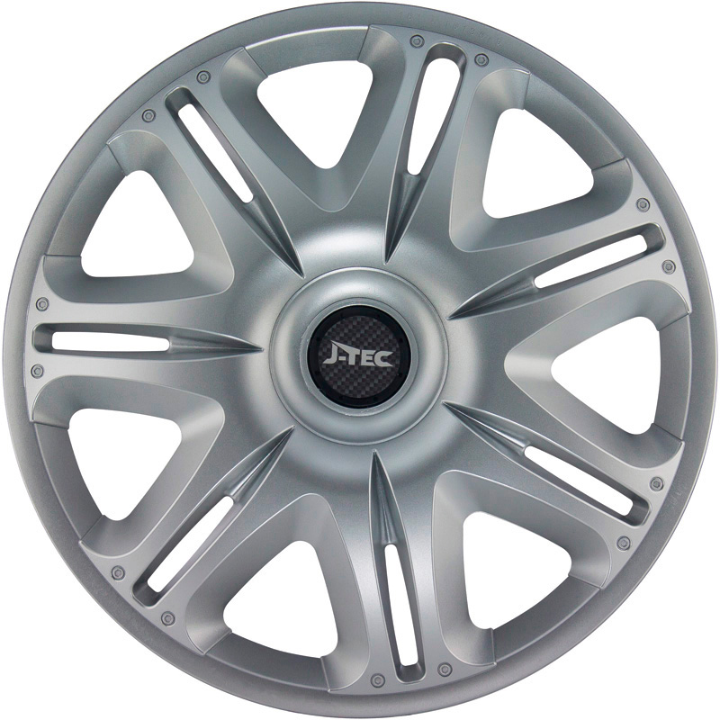J-Tec 4-Delige Wieldoppenset Nascar ST 16-inch zilver