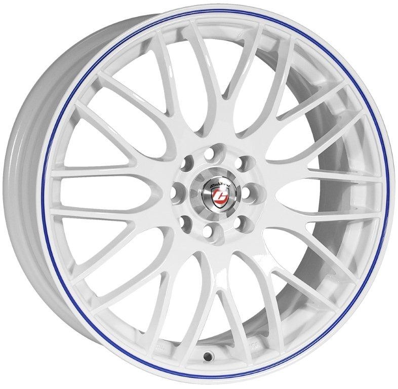 Velgen Calibre Motion II 6.5x15 8x100 White/Blue pinstripe