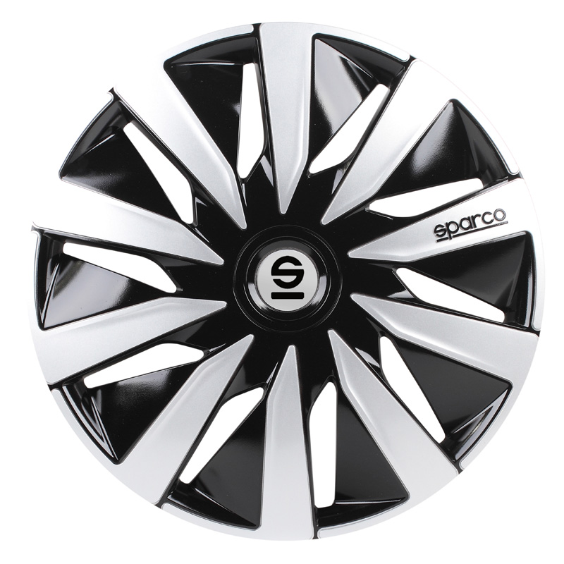 Sparco Wieldoppen Lazio - 16-inch - Zwart/Zilver - Set van 4 stuks