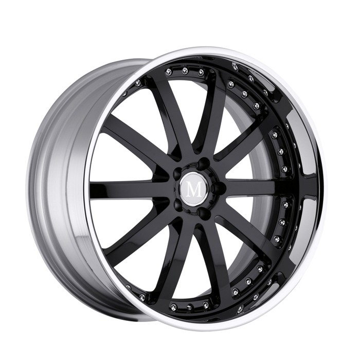 Velgen Mandrus Velo 19x9,5 5x112 ET35 Glanzend Zwart + Chromen R