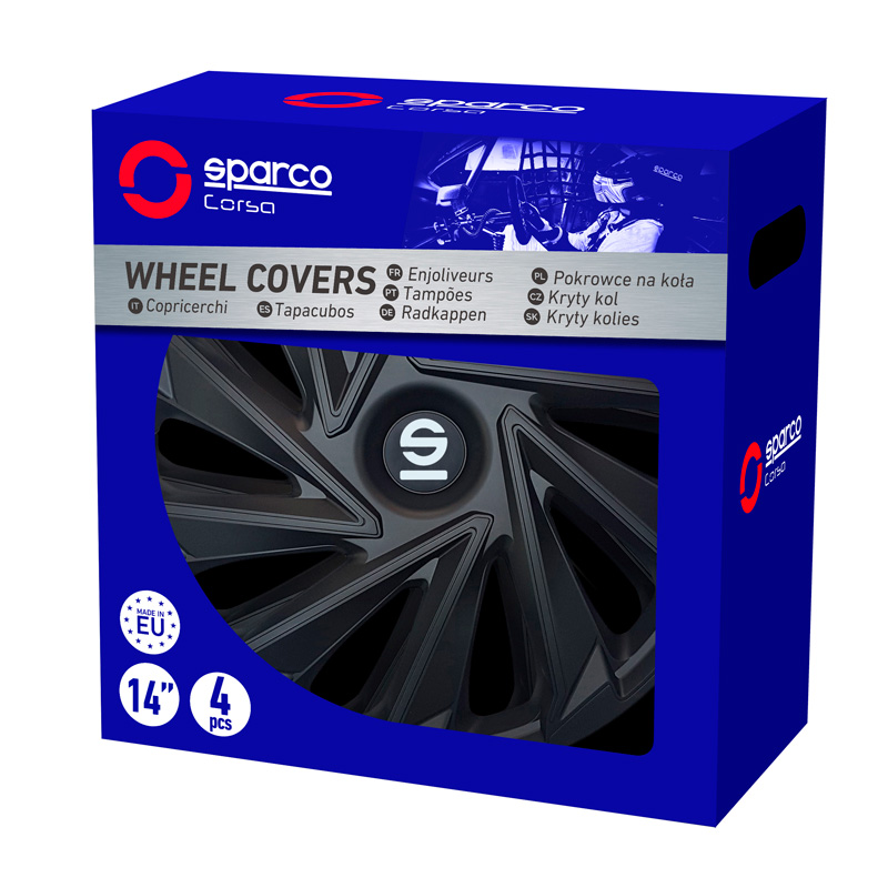 Sparco Wieldoppen Varese - 16-inch - Zwart - Set van 4 stuks