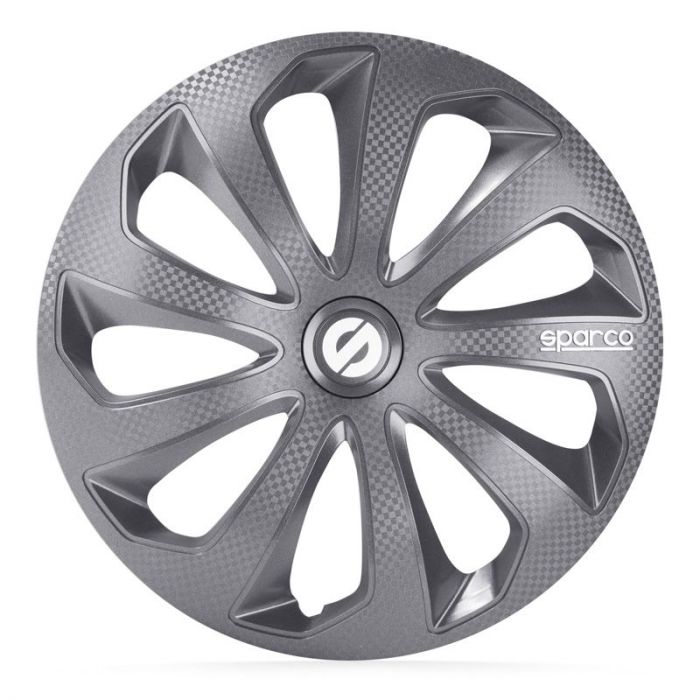 4-Delige Sparco Wieldoppenset Sicilia 16-inch grijs/carbon