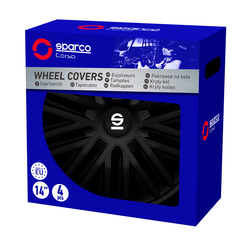 Sparco Wieldoppen Bergamo - 15-inch - Zwart - Set van 4 stuks