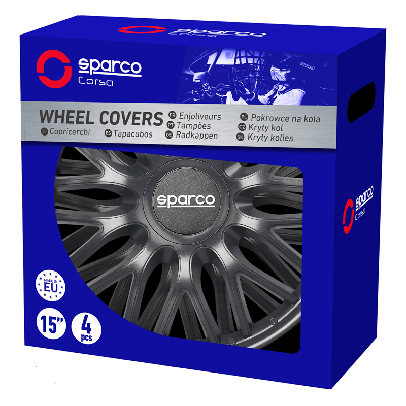 Sparco Wieldoppen Roma - 15-inch - Grijs - Set van 4 stuks