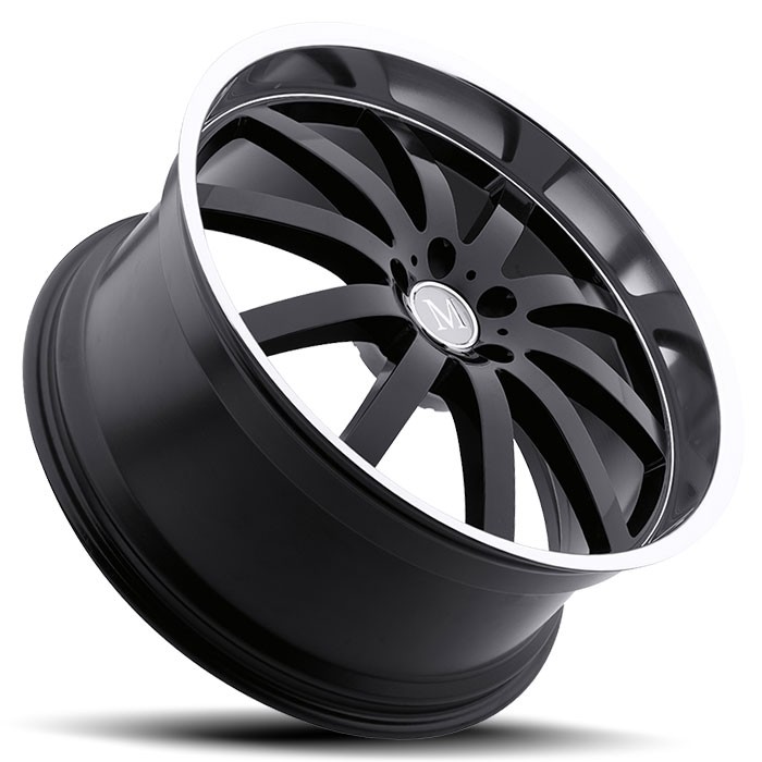 Velgen Mandrus Wilhelm 17x8 5x112 ET25 Glanzend Zwart + Machined
