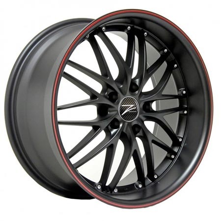 Z-Performance Two Matte Black - Red Stripe 8x18 5x120 ET38 Velge