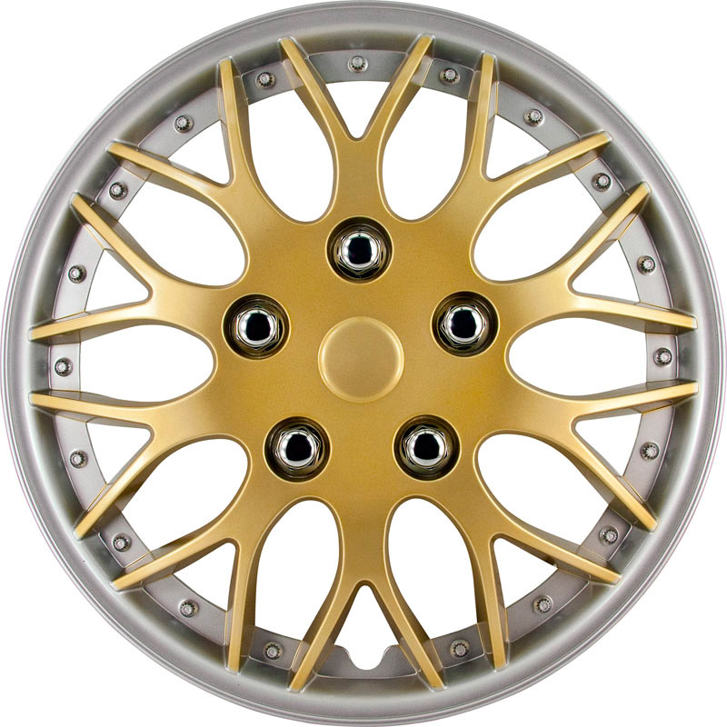 4-Delige Wieldoppenset Missouri 15-inch goud/zilveren rand