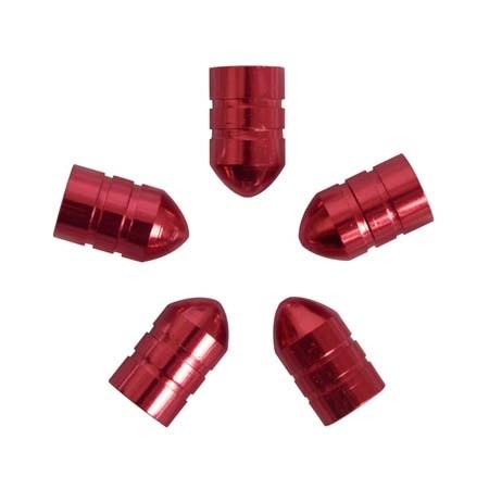 Ventieldopjes 5st kogel rood