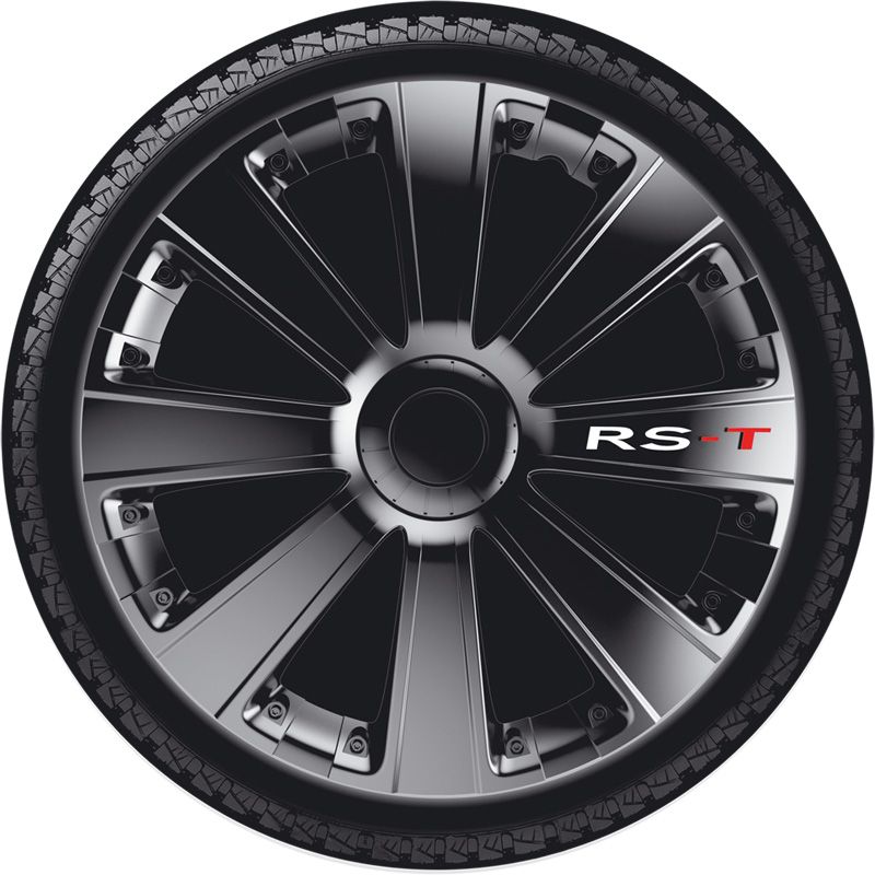 4-Delige Wieldoppenset RS-T 15-inch zwart