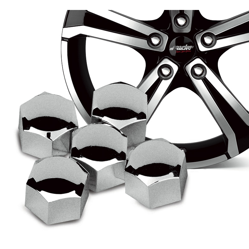 Simoni Racing Wielmoerkapjes - 17mm - Chroom - Set van 20+1 stuks
