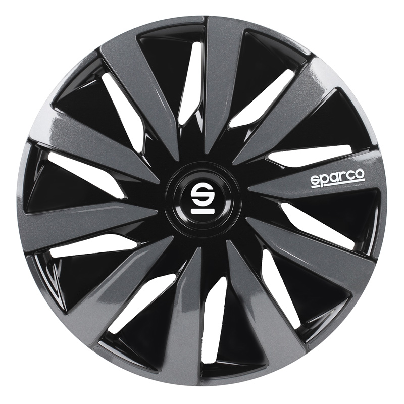 Sparco Wieldoppen Lazio - 15-inch - Zwart/Grijs - Set van 4 stuks