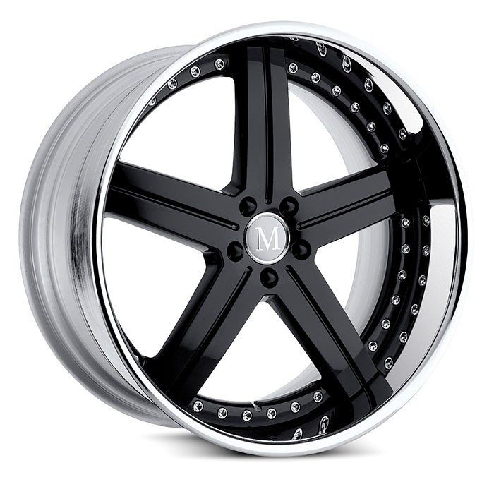 Velgen Mandrus Stuttgart 20x9 5x112 ET24 Glanzend Zwart + Chrome