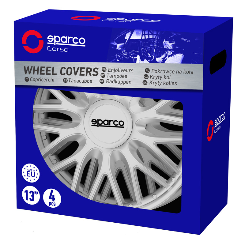 Sparco Wieldoppen Roma - 13-inch - Zilver - Set van 4 stuks