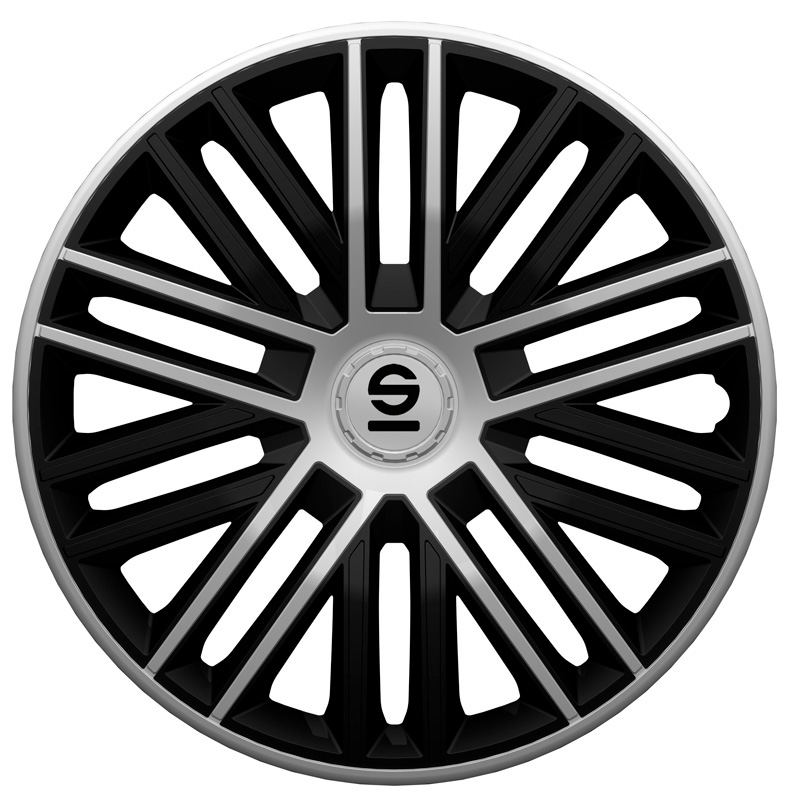 Sparco Wieldoppen Bergamo - 14-inch - Zwart/Zilver - Set van 4 stuks