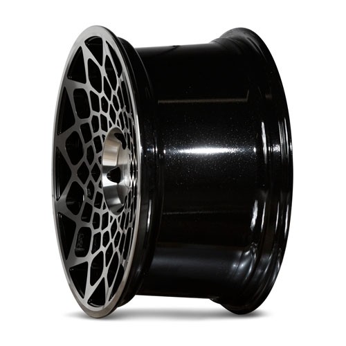 RADI8 B12 10.0x19 5X112 45 Gloss black machine face 66,6 Velgen
