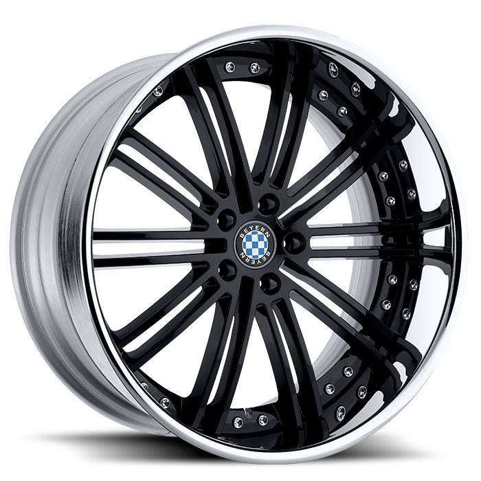 Velgen Beyern Baroque 19x9,5 5x120 ET30 Glanzend Zwart + Chromen