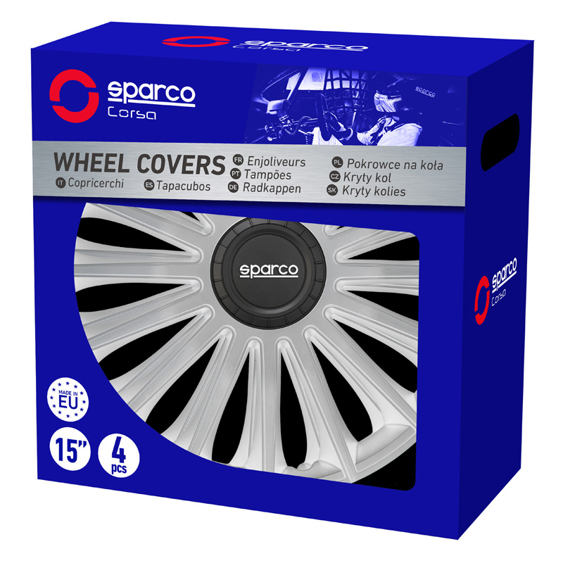 Sparco Wieldoppen Treviso - 14-inch - Zilver - Set van 4 stuks