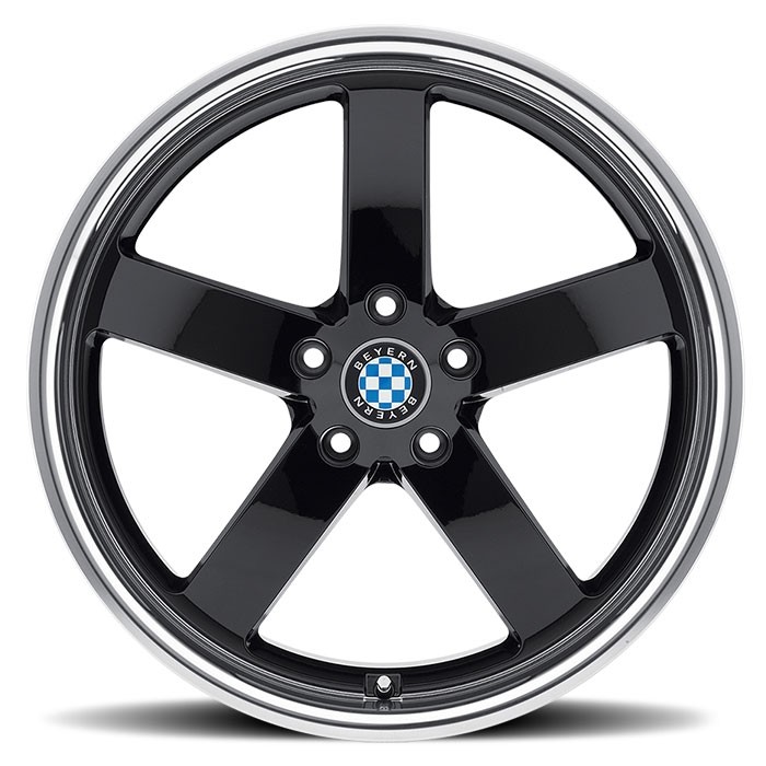 Velgen Beyern Rapp 19x9,5 5x120 ET30 Glanzend Zwart + Machined R