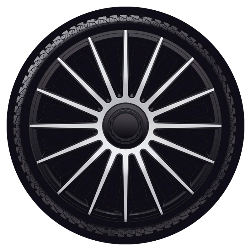 4-Delige J-Tec Wieldoppenset Austin 15-inch zilver/zwart