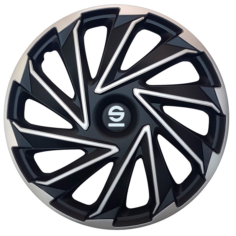 Sparco Wieldoppen Varese - 16-inch - Zilver/Zwart - Set van 4 stuks