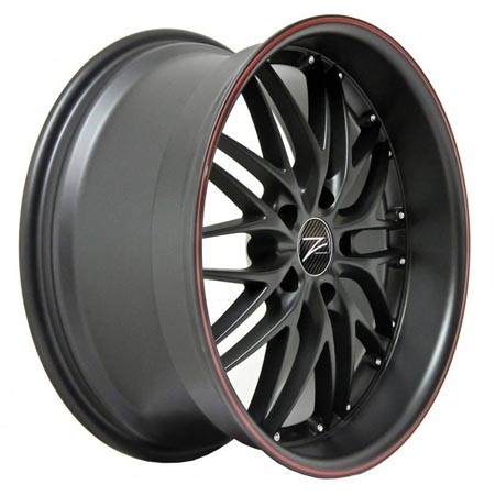 Z-Performance Two Matte Black - Red Stripe 8x19 5x120 ET38 Velge