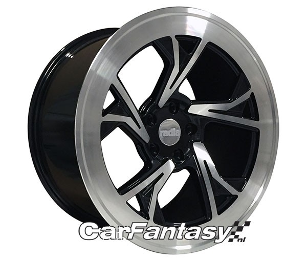 RADI8 C5 8.5/9.5x18 5x112 40 Gloss black machine face 66,6 Velge