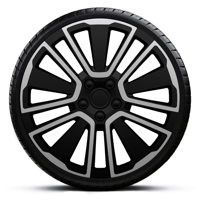 4-Delige J-Tec Wieldoppenset Scuba 15-inch zilver/zwart