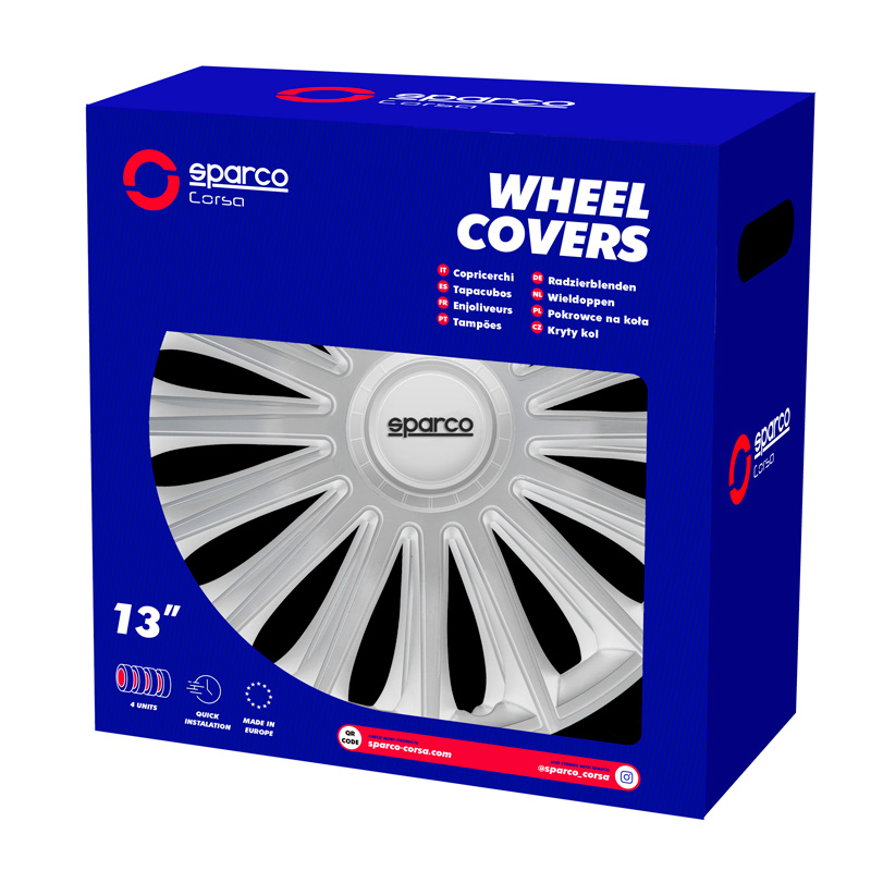 Sparco Wieldoppen Treviso - 14-inch - Zilver - Set van 4 stuks