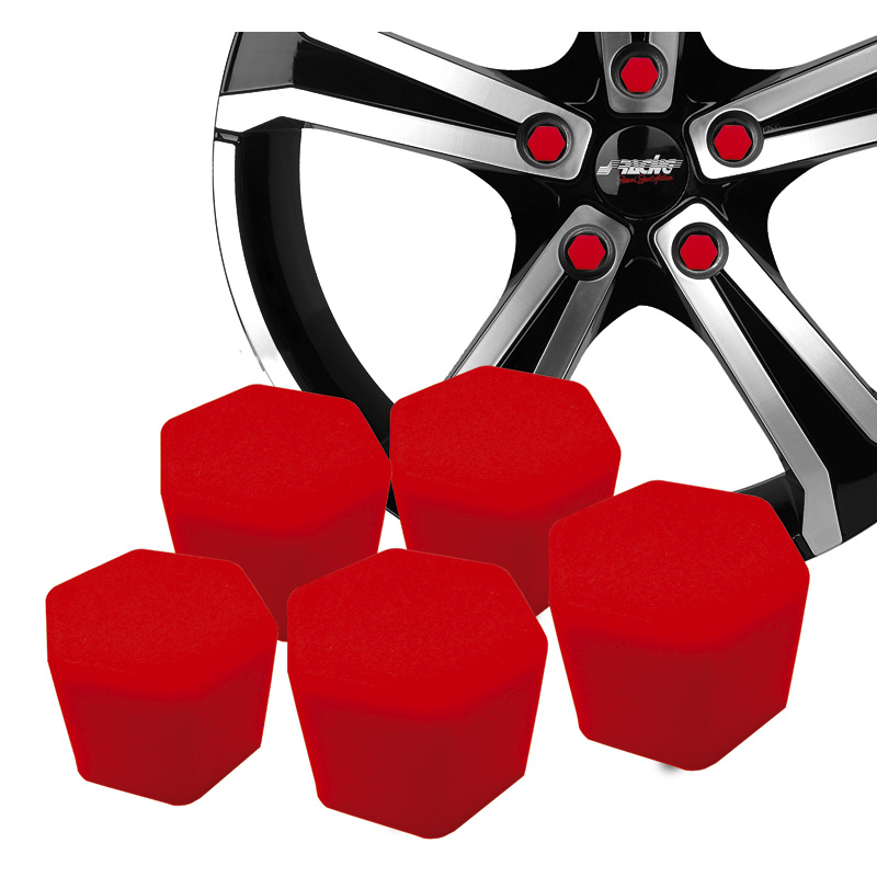 Simoni Racing Wielmoerkapjes Soft Sil - 17mm - Rood - Set van 20 stuks